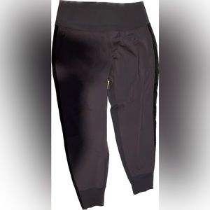 Athleta Venice Velvet Stripe Joggers black sz L